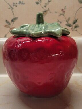 1970's Vintage House Of Webster Ceramic Strawberry Cookie Jar
